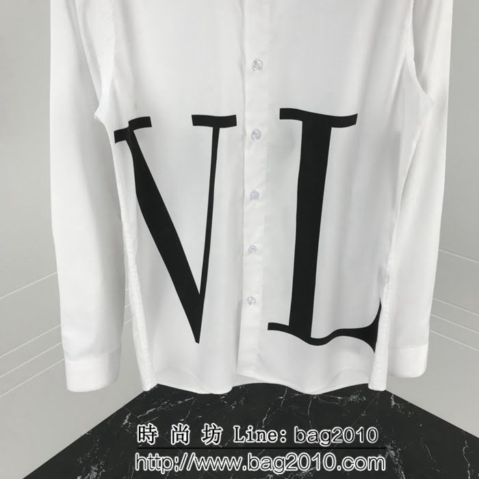 VALENTINO華倫天奴 高端系列 18FW秋冬 VLTN系列 百搭款 府綢男款長袖襯衣 ydi1371